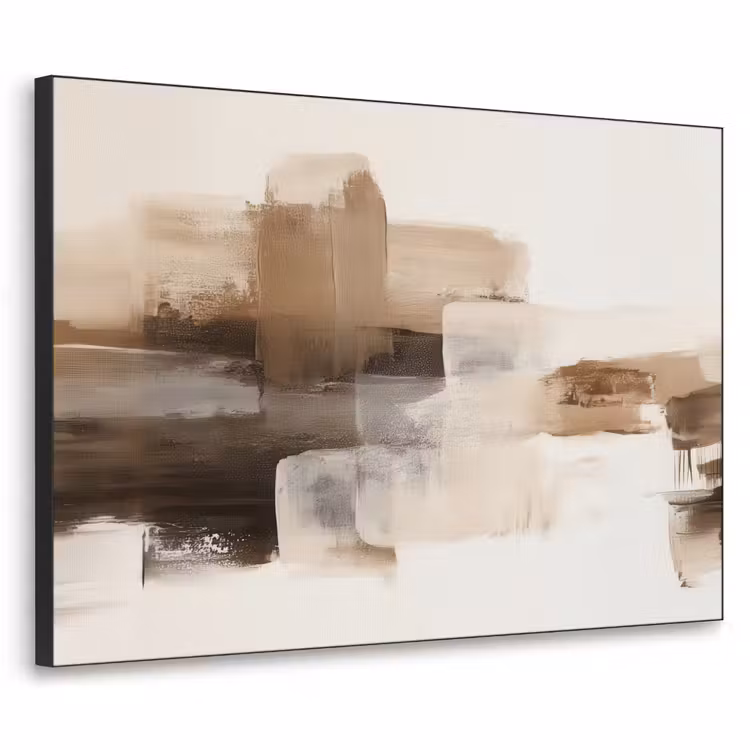 Penseelstreken - Abstract landschap - Rust Textielframe - compleet frame klein -3d