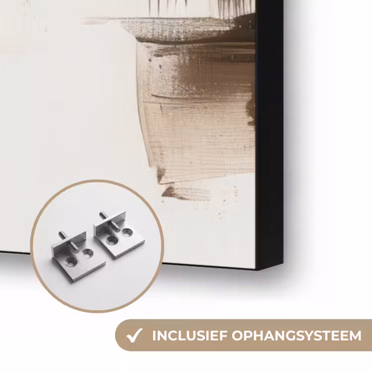 Penseelstreken - Abstract landschap - Rust Textielframe zwart klein -USP_ophangsysteemNL