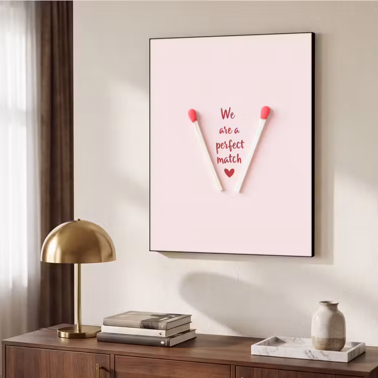 Perfect - Minimalistisch - Valentijn Textielframe zwart klein -sfeer3