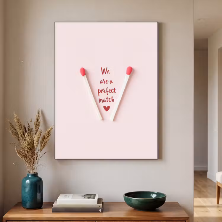 Perfect - Minimalistisch - Valentijn Textielframe zwart klein -sfeer1