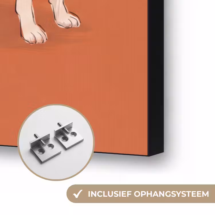 Persoon - Hond - Dieren - Illustratie - Modern Textielframe zwart klein -USP_ophangsysteemNL