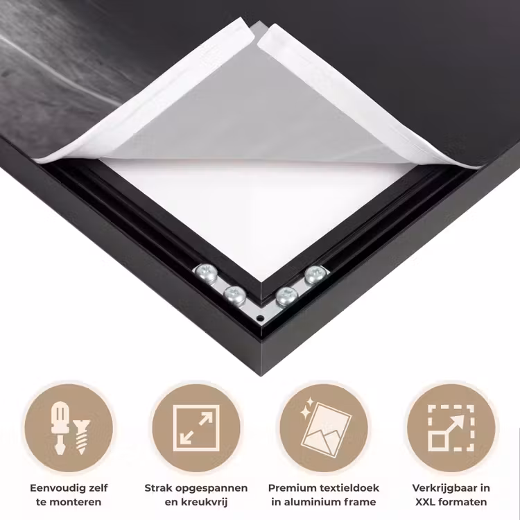 Persoon - Piano - Muziek - Zwart-wit - Podium Textielframe zwart klein -USP_feed_closeupNL