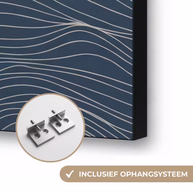 Persoon - Surfen - Oceaan - Natuur - Modern Textielframe zwart klein -USP_ophangsysteemNL