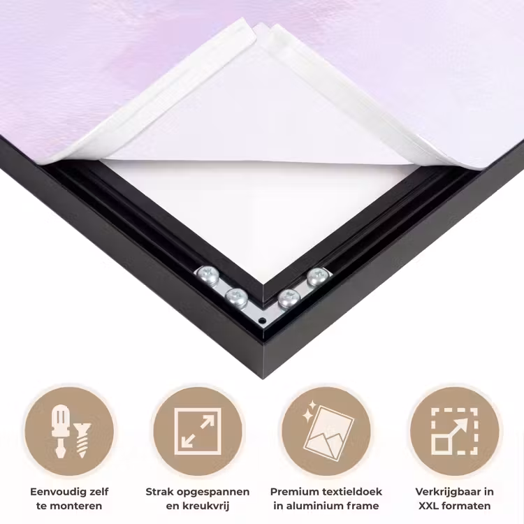 Piano - Pastel - Elegant - Dromerig Textielframe zwart klein -USP_feed_closeupNL