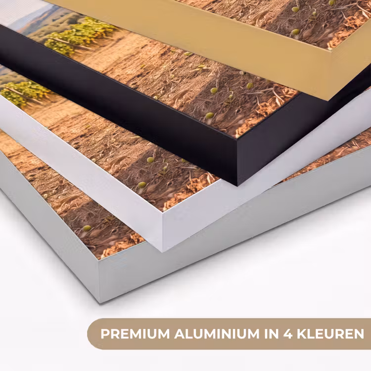 Picknick - Wijngaard - Landschap - Zomer - Eten Textielframe zwart klein -USP_kleurenNL