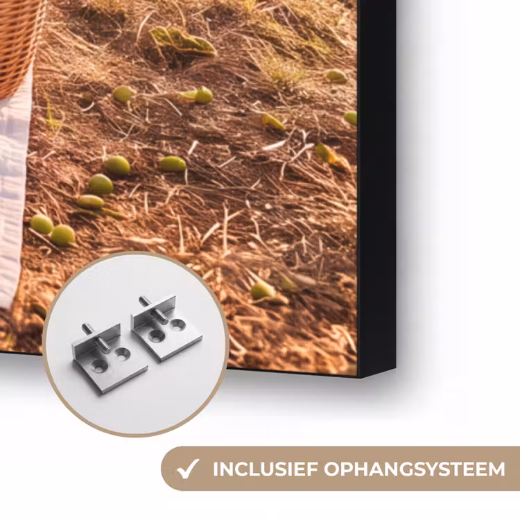 Picknick - Wijngaard - Landschap - Zomer - Eten Textielframe zwart klein -USP_ophangsysteemNL