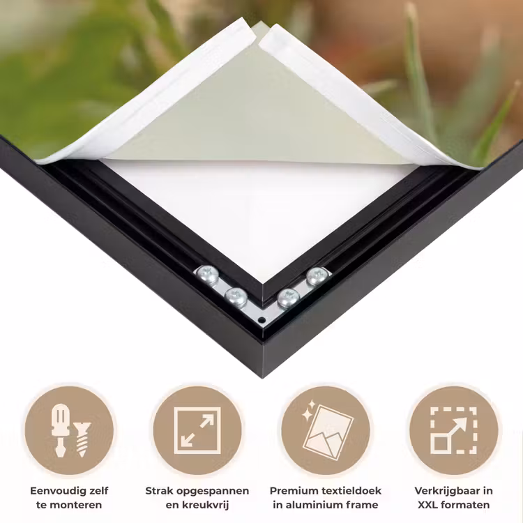 Pijltje - Eend - Natuur - Geel Textielframe zwart klein -USP_feed_closeupNL
