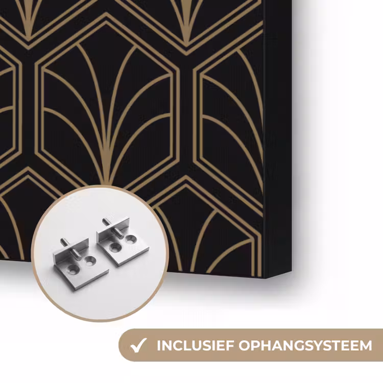 Pijlvorm - Waaier - Goud Textielframe zwart klein 947 -USP_ophangsysteemNL