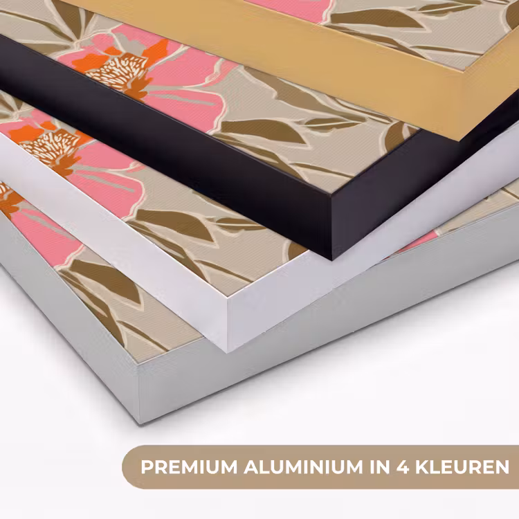 Pioenrozen - Patroon - Roze Textielframe zwart klein 947 -USP_kleurenNL