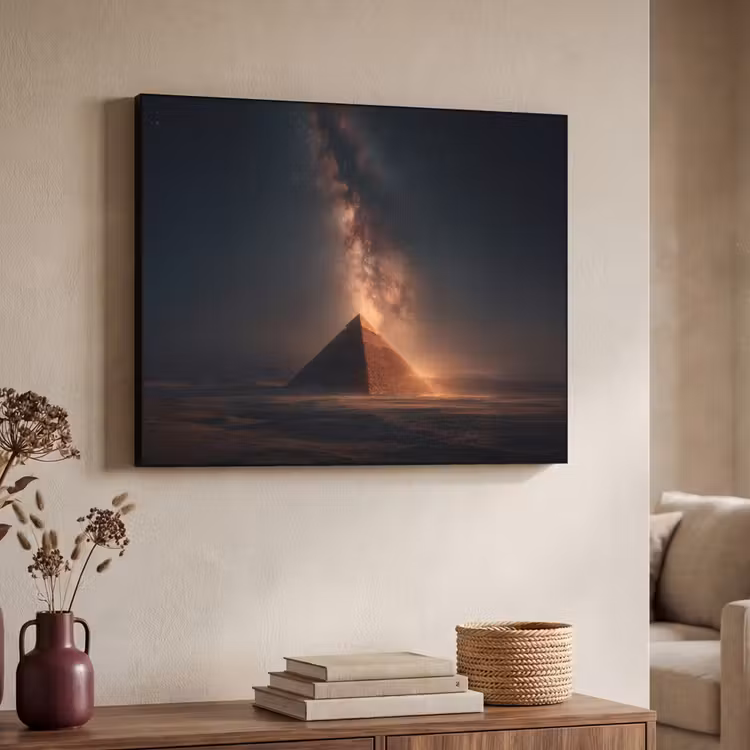 Piramide - Woestijn - Licht Textielframe - compleet frame klein -sfeer3