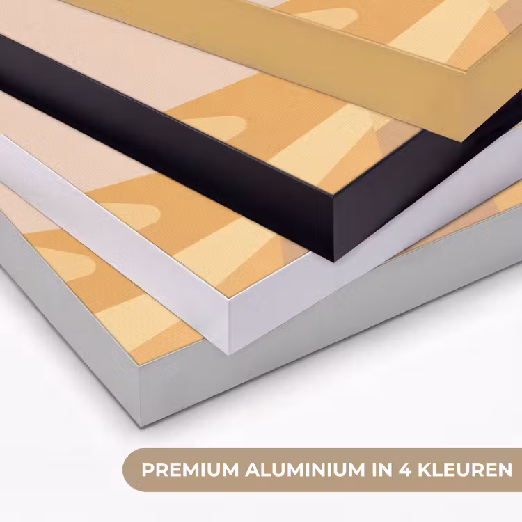 Piramide - Zon - Woestijn - Modern - Oranje Textielframe zwart klein -USP_kleurenNL