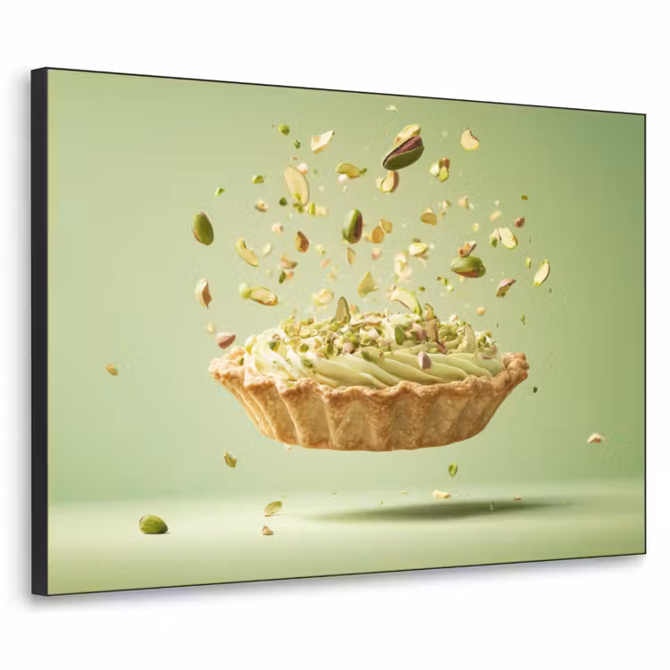 Pistache - Taart - Noten - Eten Textielframe - compleet frame klein -3d