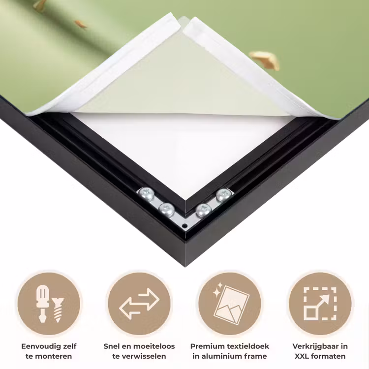 Pistache - Taart - Noten - Eten Textielframe zwart klein -USP_closeupNL