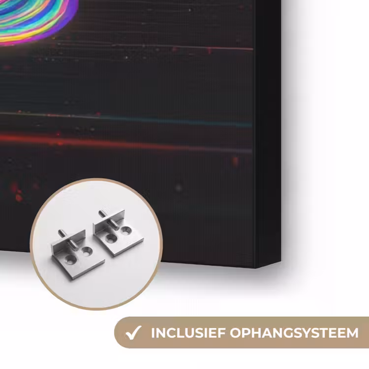 Planeet - Cirkel - Kleurrijk Textielframe zwart klein -USP_ophangsysteemNL