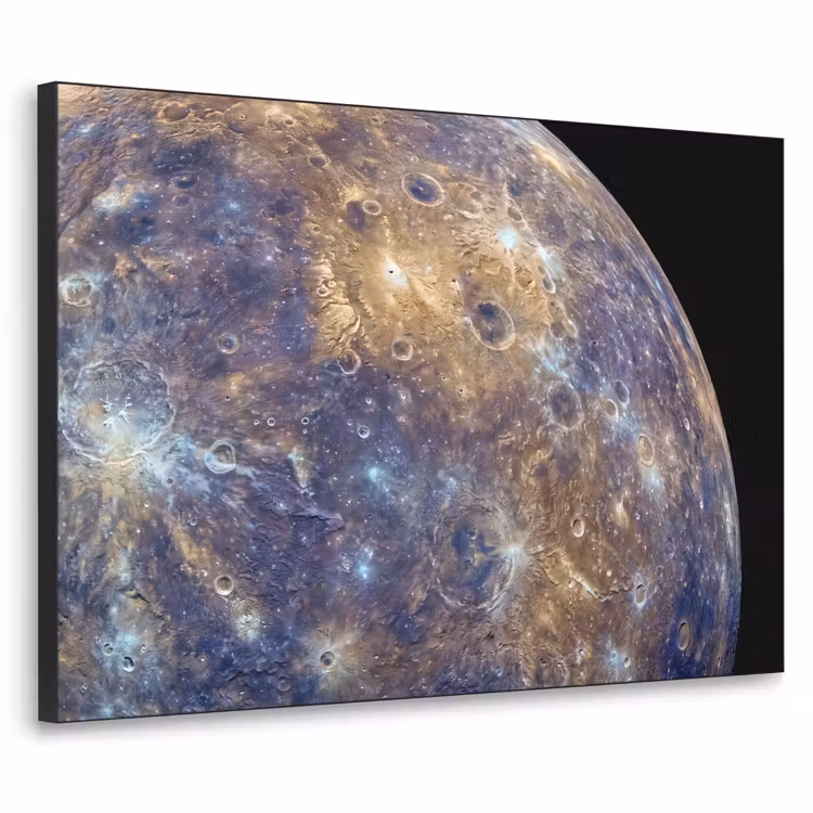 Art frame - Planeet - Kraters - Ruimte - Planeet - Kraters - Ruimte Textielframe zwart klein