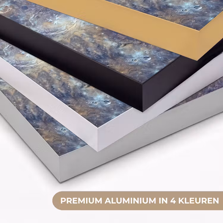 Art frame - Planeet - Kraters - Ruimte - Planeet - Kraters - Ruimte Textielframe zwart klein