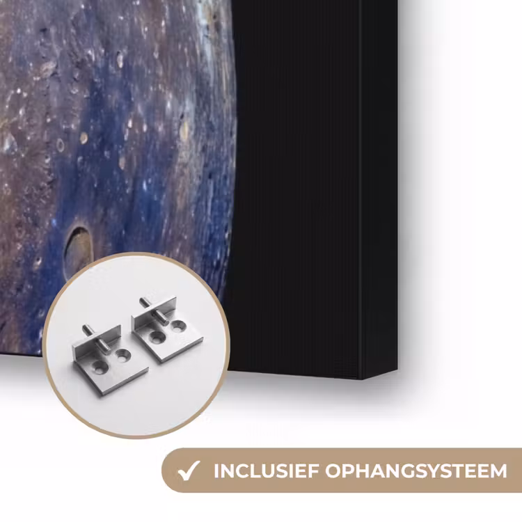 Art frame - Planeet - Kraters - Ruimte - Planeet - Kraters - Ruimte Textielframe zwart klein