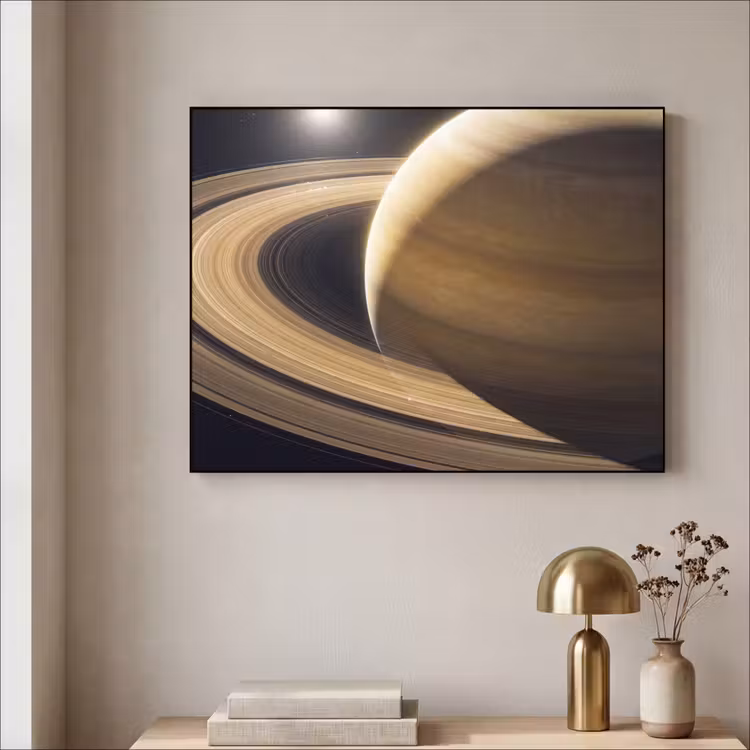Art frame - Planeet - Ringen - Ruimte - Planeet - Ringen - Ruimte Textielframe zwart klein
