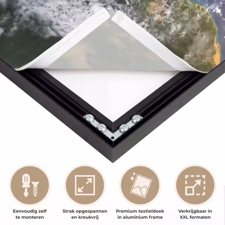 Art frame - Planeet - Ruimte - Kosmos - Planeet - Ruimte - Kosmos Textielframe zwart klein