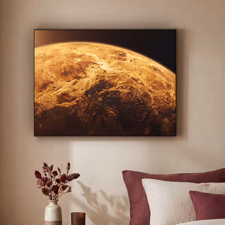 Art frame - Planeet - Ruimte - Oranje - Planeet - Ruimte - Oranje Textielframe zwart klein