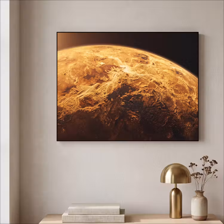 Art frame - Planeet - Ruimte - Oranje - Planeet - Ruimte - Oranje Textielframe zwart klein