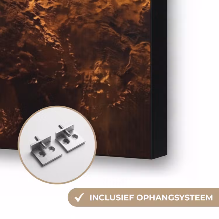 Art frame - Planeet - Ruimte - Oranje - Planeet - Ruimte - Oranje Textielframe zwart klein