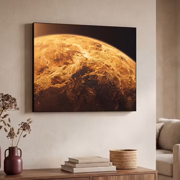 Art frame - Planeet - Ruimte - Oranje - Planeet - Ruimte - Oranje Textielframe zwart klein