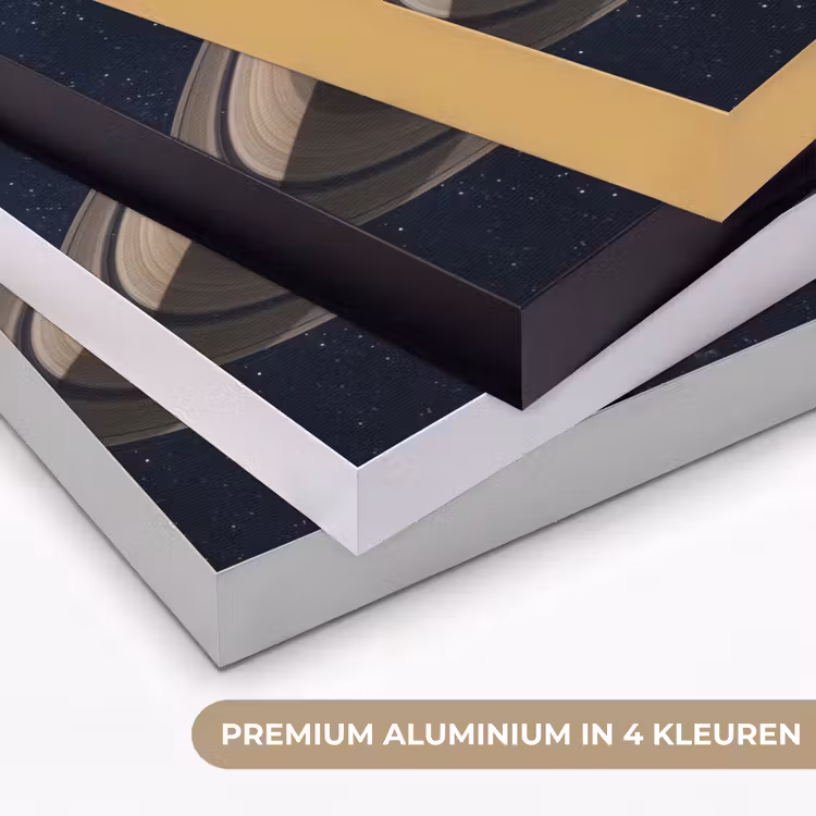 Planeten - Saturnus - Ruimte Textielframe zwart klein -USP_kleurenNL
