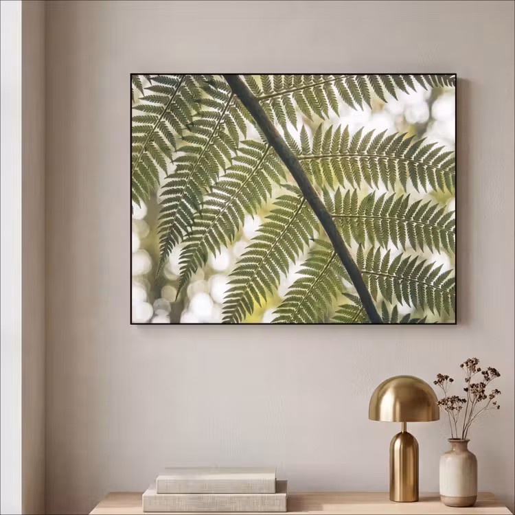 Plant - Blad - Natuur - Groen - Detail Textielframe zwart klein -sfeer2