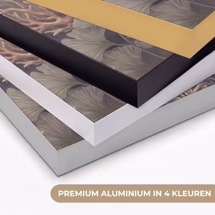 Plant - Bladeren - Zee - Illustratie - Groen Textielframe zwart klein -USP_kleurenNL
