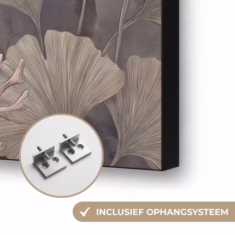 Plant - Bladeren - Zee - Illustratie - Groen Textielframe zwart klein -USP_ophangsysteemNL