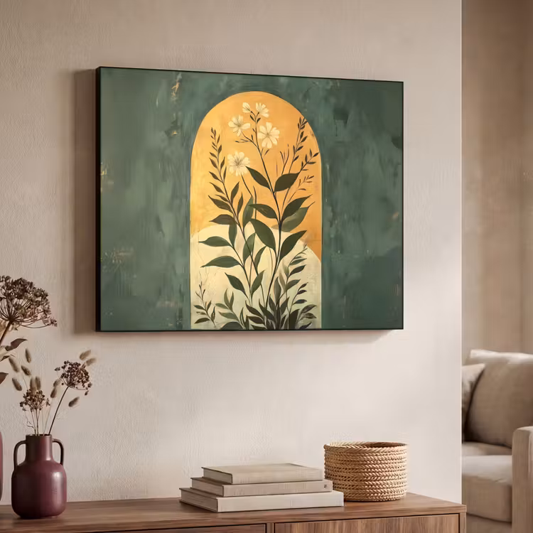 Plant - Bloemen - Wit Textielframe - compleet frame klein -sfeer3
