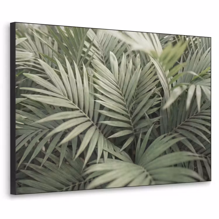 Plant - Palmbladeren - Natuur - Groen Textielframe zwart klein -3d
