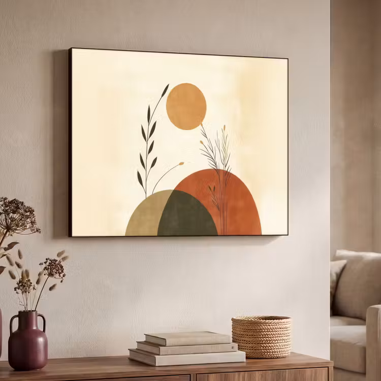Planten - Abstract - Vormen Textielframe zwart klein -sfeer3