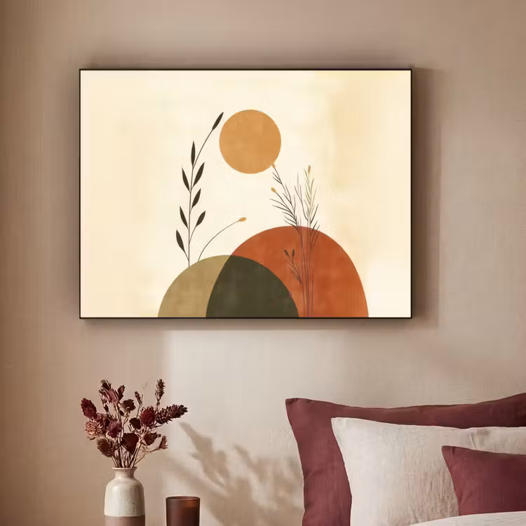 Planten - Abstract - Vormen Textielframe zwart klein -sfeer1