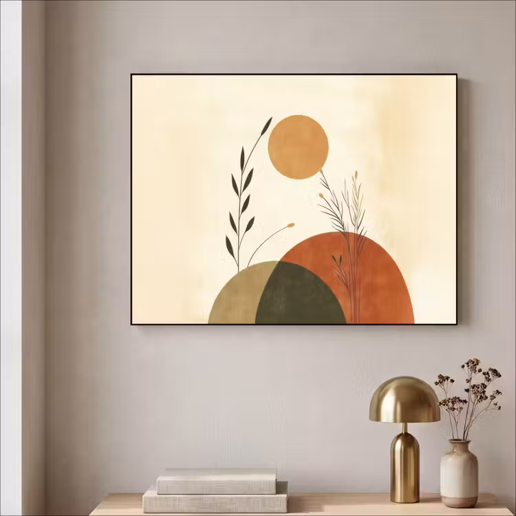 Planten - Abstract - Vormen Textielframe zwart klein -sfeer2
