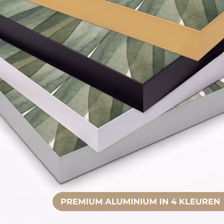 Planten - Abstract - Waterverf - Groen - Natuur Textielframe zwart klein -USP_kleurenNL