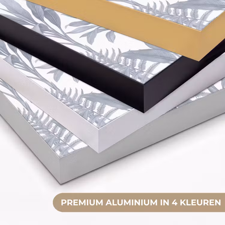 Planten - Bladeren - Natuur - Grijs Textielframe zwart klein -USP_kleurenNL