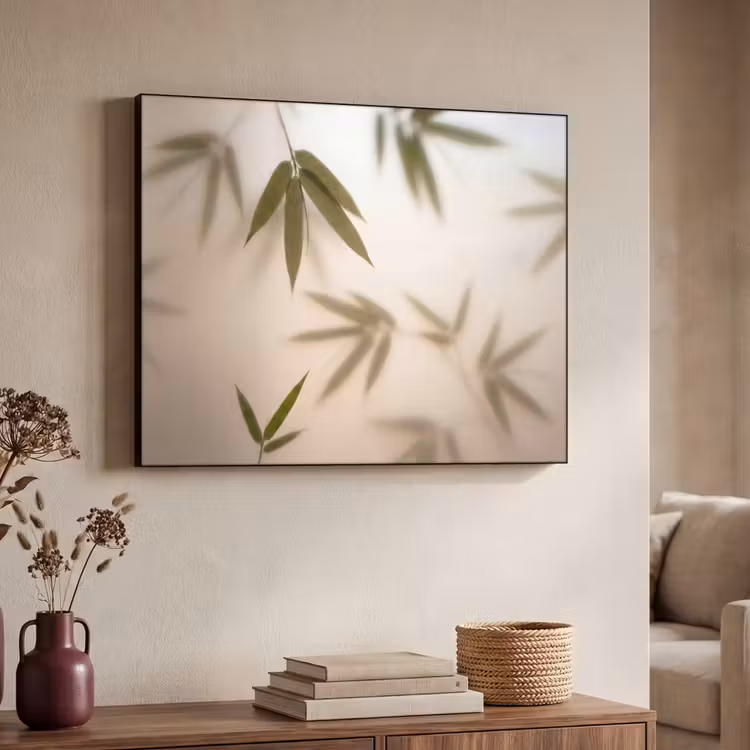 Planten - Bladeren - Natuur - Groen Textielframe zwart klein -sfeer3