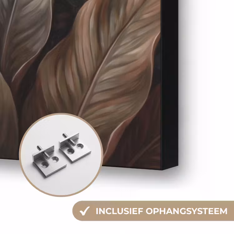 Planten - Tropisch - Jungle - Donker - Natuur Textielframe zwart klein -USP_ophangsysteemNL
