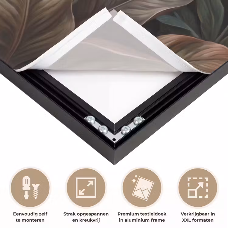 Planten - Tropisch - Jungle - Donker - Natuur Textielframe zwart klein -USP_feed_closeupNL