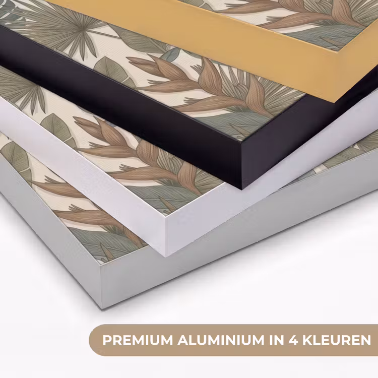 Planten - Tropisch - Natuur - Illustratie - Groen Textielframe zwart klein -USP_kleurenNL
