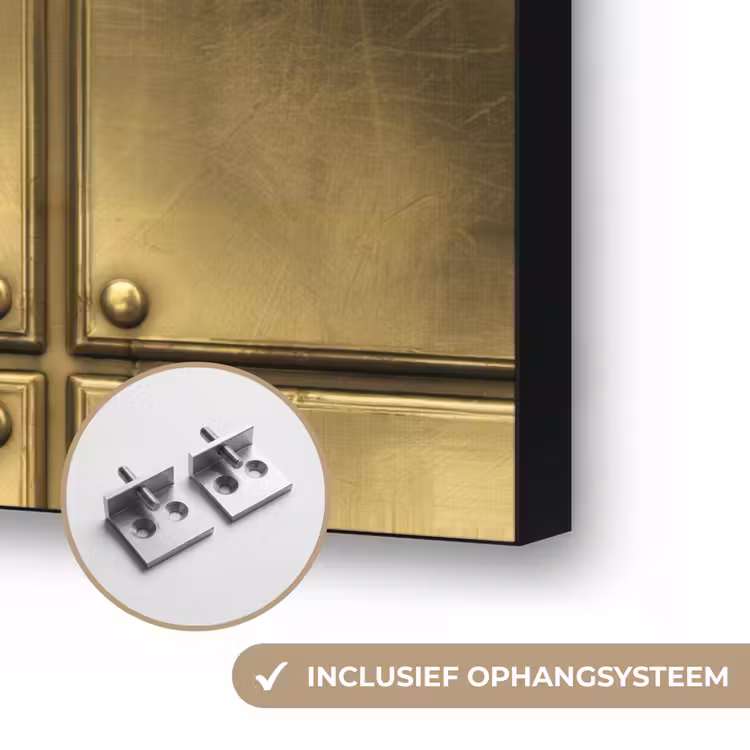 Platen - Industrieel - Stoer - Goud Textielframe zwart klein 947 -USP_ophangsysteemNL