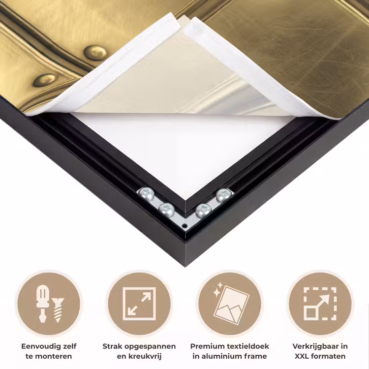 Platen - Industrieel - Stoer - Goud Textielframe zwart klein 947 -USP_feed_closeupNL