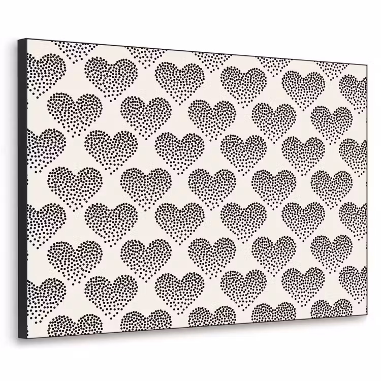Polka - Stippen - Wit - Zwart Textielframe - compleet frame klein 947 -3d