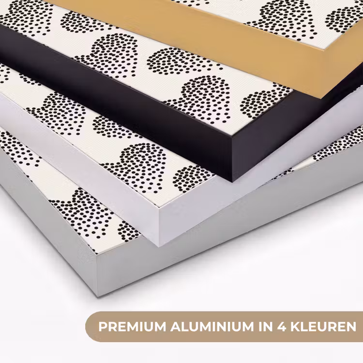 Polka - Stippen - Wit - Zwart Textielframe zwart klein 947 -USP_kleurenNL