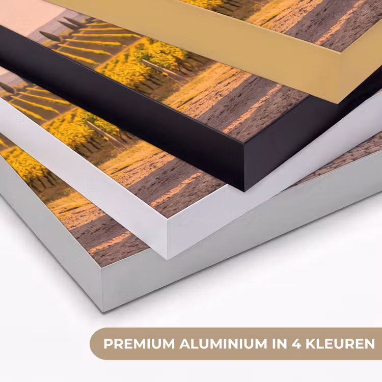 Poort - Landschap - Platteland - Zonlicht - Warm Textielframe zwart klein -USP_kleurenNL