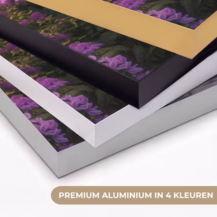Poort - Paars - Bloemen Textielframe zwart klein -USP_kleurenNL