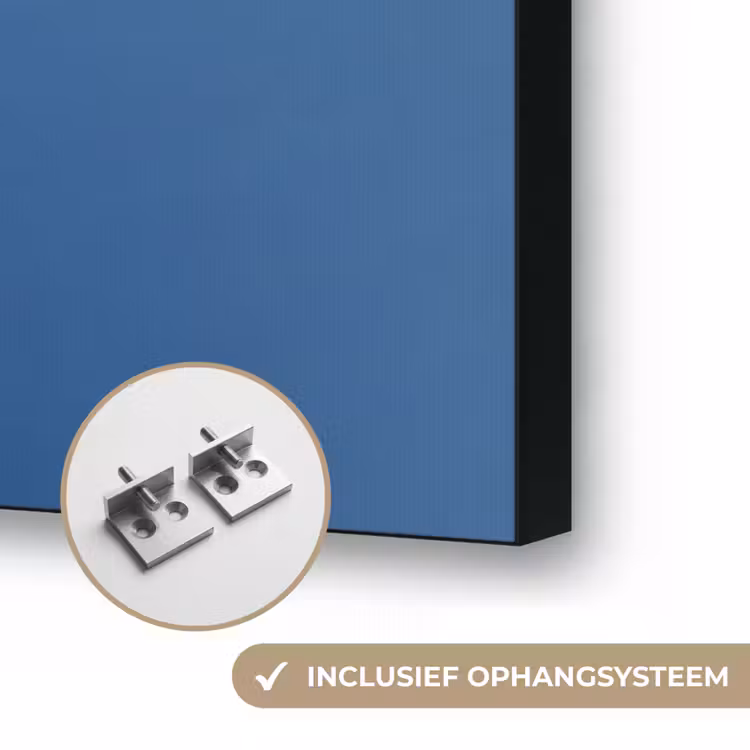 Portret - Klassiek - Wit - Blauw Textielframe zwart klein -USP_ophangsysteemNL