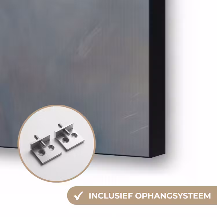 Portret - Krachtig - Rood Textielframe zwart klein -USP_ophangsysteemNL